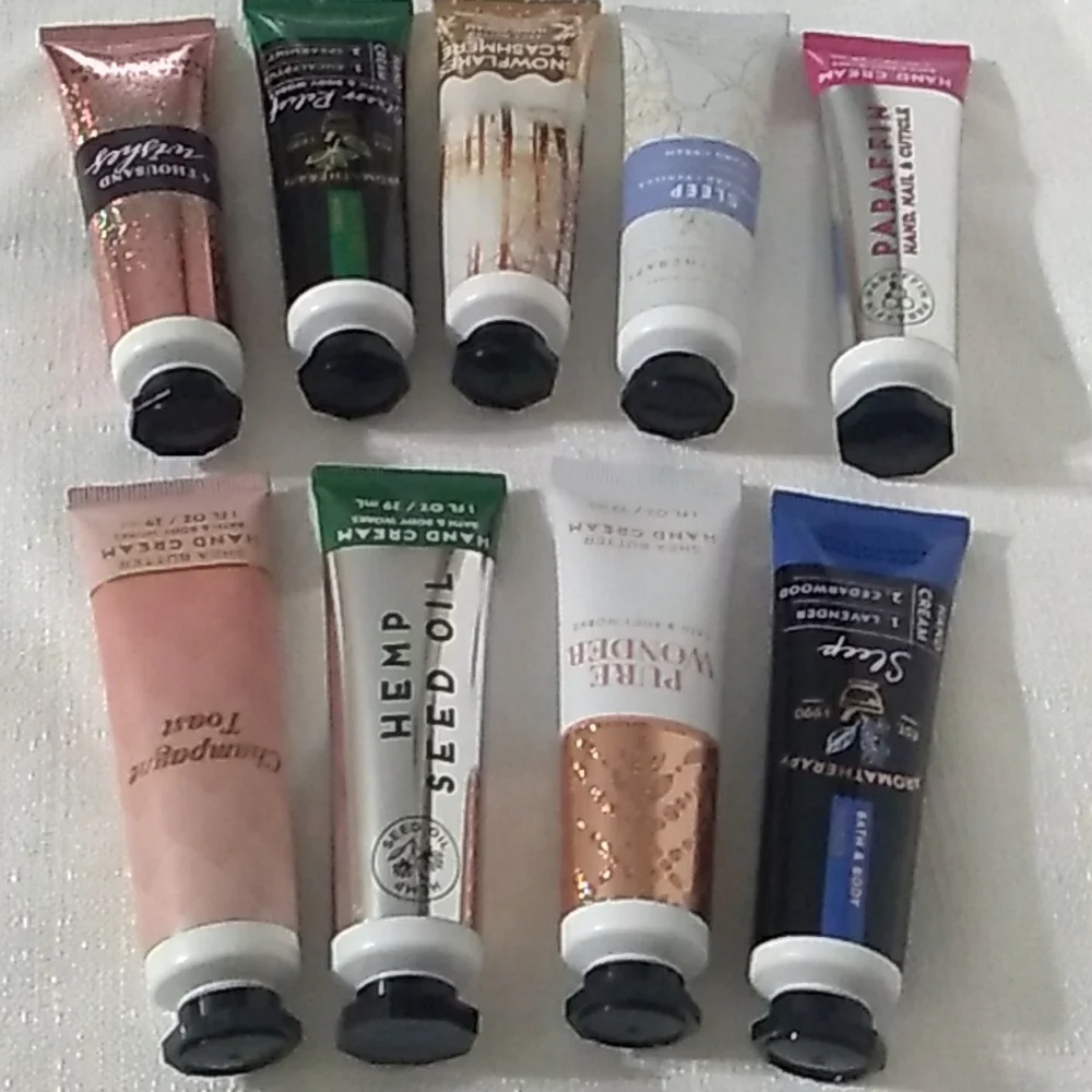 9 Bath And Body Works,Pure Wonder, Hemp, Stress relief hand cream Bundle
